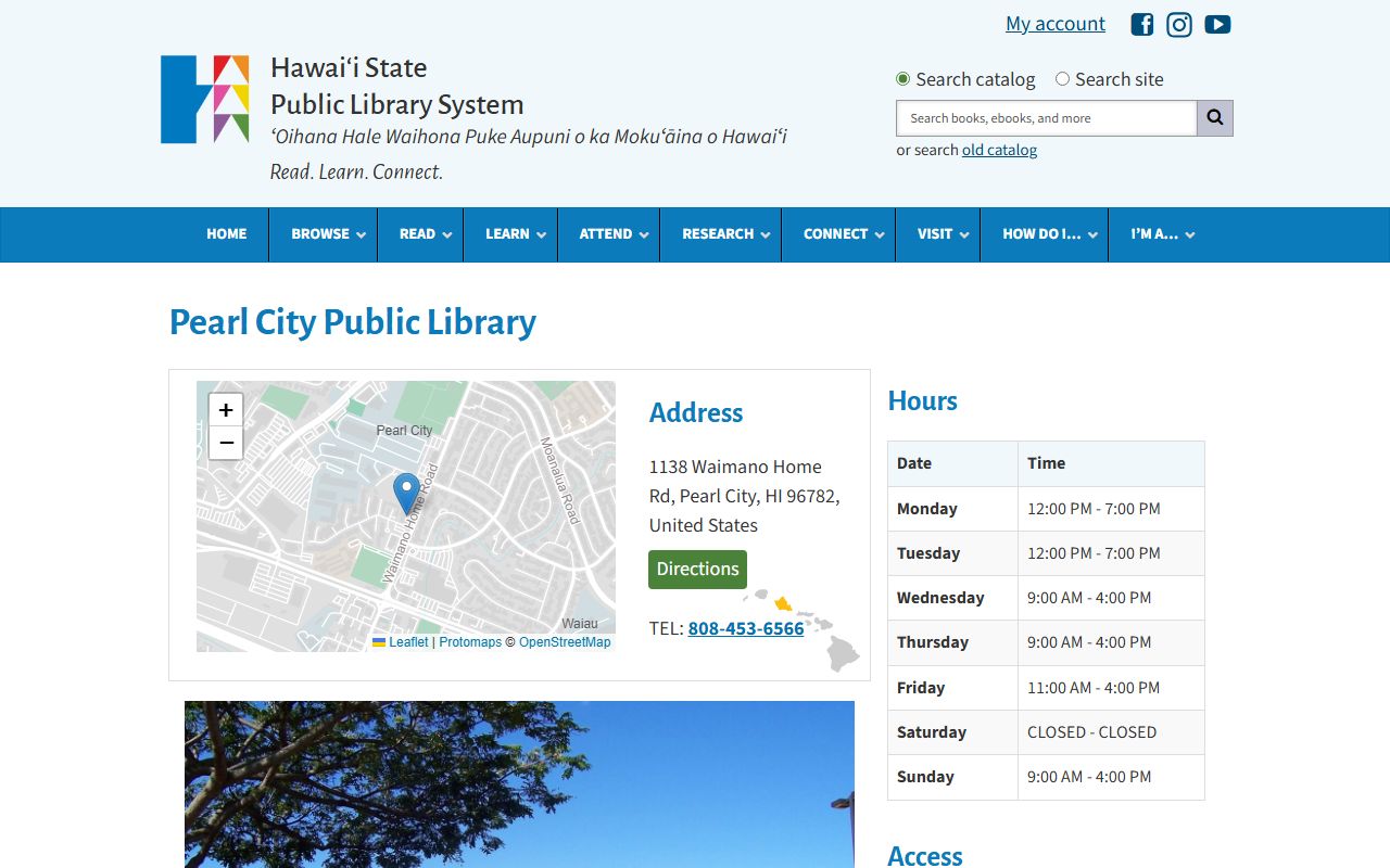 Pearl City Public Library page and Pearl City Phone Directory for records